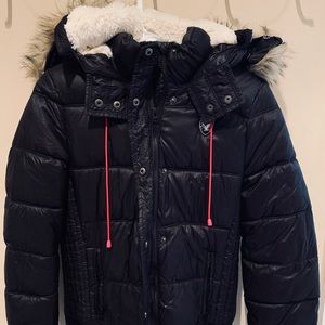 Never Worn Black American Eagle Puffer Coat